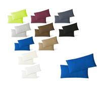 Funda de cojín, Juego de 2 Unidades, con Cremalleras, 5 tamaños, 100% algodón, Azul Real, 40 x 60 cm