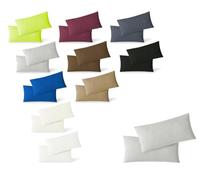 Funda de cojín, Juego de 2 Unidades, con Cremalleras, 5 tamaños, 100% algodón, Plata, 40 x 80 cm