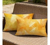 Funda de Cojín Lumbar Exterior 40x80 cm,Set de 2 Color Naranja Rectangular Fundas Cojín de Jardín Impermeable con Cremallera Invisible para Banco Simple,Silla de Mimbre y Decoración de Porche M-P60