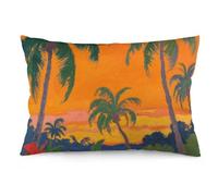 Funda de cojín Lumbar - Gauguin Tropical Sunset, con Estampado de Doble Cara y Cremallera Oculta, Decorativa para sofá, Dormitorio, Sala de Estar, Exterior, 30 x 50 cm