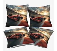 Funda De Cojín Lumbar para Formulaa Racing, 40x40cm, 4 pcs, Decorativa, para Dormitorio, Sala De Estar, Divertida Funda De Almohada Racing Car Cuadrada para Cama, Sofá