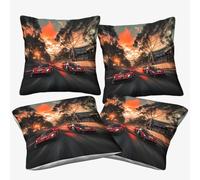 Funda De Cojín Lumbar para Formulaa Racing, 50x50cm, 4 pcs, Decorativa, para Dormitorio, Sala De Estar, Divertida Funda De Almohada Racing Car Cuadrada para Cama, Sofá