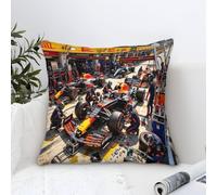 Funda De Cojín Lumbar para Formulaa Racing, 50x50cm, Decorativa, para Dormitorio, Sala De Estar, Divertida Funda De Almohada Pit Stop Cuadrada para Cama, Sofá