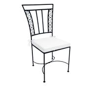 Marroquí mediterraner Hierro silla de jardín silla balcón silla silla de metal, forjado a mano Ronda - Incluye Cojín para silla.