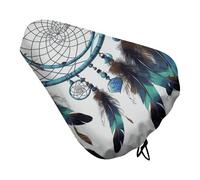 Funda de cojín para asiento de bicicleta con diseño de atrapasueños de nativo americano, suave, acolchada, para hombres y mujeres, cómoda, impermeable, con cordón, repuesto para asiento de ejercicio