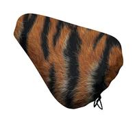 Funda de cojín para asiento de bicicleta con textura de piel de tigre, impermeable, con cordón ajustable