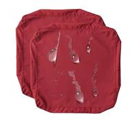 Funda de Cojín para Asiento de Patio Pack de 1/2/4Funda de Cojín de Asiento Sofá Exterior Impermeables Fundas Extraíbles para Interior, Exterior, Patio,Muebles de Ratán(Rojo,55x45x10cm(2pcs))