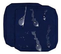 Funda de Cojín para Asiento de Patio Pack de 1/2/4Funda de Cojín de Asiento Sofá Exterior Impermeables Fundas Extraíbles para Interior, Exterior, Patio,Muebles de Ratán(Azul profundo,55x45x10cm(2pcs))