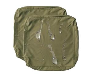 Funda de Cojín para Asiento de Patio Pack de 1/2/4Funda de Cojín de Asiento Sofá Exterior Impermeables Fundas Extraíbles para Interior, Exterior, Patio,Muebles de Ratán(Verde,50x55x10cm(2pcs))
