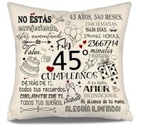 Funda de Cojín para Cumpleaños 45 Años - Regalo Increíble para Hermanas, Amigas, Primas, Esposas, Madres y Tías - 10-100 Años