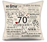Funda de Cojín para Cumpleaños 70 Años - Regalo para Mujeres, Hombres, Hermanas, Amigas, Mamás, Tías y Abuelas 10-100 Años