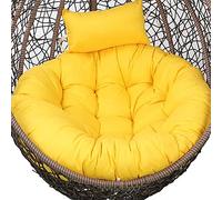 Funda de cojín para Silla Colgante con Forma de Huevo, Fundas Intercambiables para Cojines de Hamaca o Columpio, para jardín y Patio (sin Relleno) (Color: Amarillo)