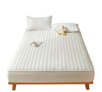 Funda de colchón, 1 Unidad, Color Liso, Protector Integral para un sueño Confortable sin Funda de Almohada (Blanco, 160x200cm)