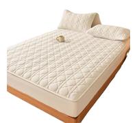 Funda de colchón algodón Protector Impermeable Funda sin Almohada para Colchón(Beige,150x200cm(59x79 in))