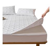 Funda de Colchón con Cremallera 70/80/105x190 Personalizable Funda Protectora Colchon Acolchado Fundas Colchones Transpirable Suave Sábana Bajera Desmontable Lavable Cubrecolchón(160X200+35cm,W)