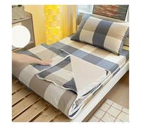 Funda de colchón de futón a cuadros con cremallera, 100 % algodón, protector de colchón japonés, transpirable, diseño de envoltura completa, extraíble y lavable para cama individual, dormitorio