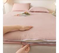 Funda de colchón de futón de algodón, diseño de tatami japonés, con cremallera, reversible, transpirable, agradable a la piel, para dormitorio, habitación de invitados (rosa, 90 x 190 cm)