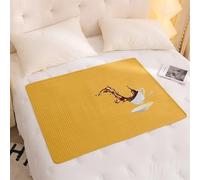 Funda de Colchón Impermeable 40/50/60/70 Almohadilla de Incontinencia Lavable Antideslizante Manta para Sofá Y Cama Reversible Protectores de Colchón para Adultos,Ancianos,Mascotas (180x220cm,Yellow)