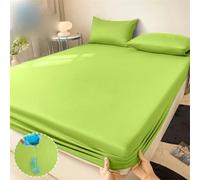 Funda de colchón impermeable con banda elástica, antideslizante, ajustable, protector de colchón doble, sábana bajera ajustable para cama, color verde, 80 x 200 cm
