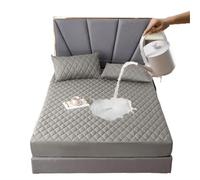 Funda de colchón Impermeable y Gruesa, Acolchada látex, Funda Cama, Almohadilla Protectora sábana Ajustable respetuosa con la Piel para Proteger Colchones(Grey,140x200x30cm)