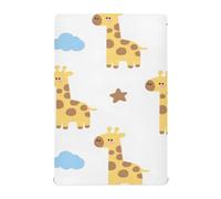 Funda de colchón para cuna de bebé con diseño de jirafa amarilla de dibujos animados para niña de 52 x 28 pulgadas, sábanas para recien nacido