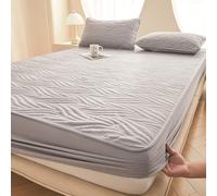 Funda De Colchón Protector De Colchón Suave,Antideslizante Sábana Bajera Ajustable De Cálida Y Transpirable Funda Antipolvo para Cama,para Todas Las Estaciones-Gray||120 * 200cm(Mattress Cover Only)