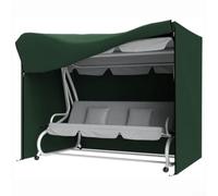 Funda de columpio de jardín de 3 plazas hecha de tela Oxford impermeable con revestimiento de poliuretano, con cremallera y cordón para un ajuste seguro, protege de la lluvia, la humedad y