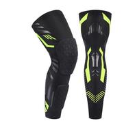 Funda De CompresióN Pierna Completa Rodillera acolchada anticolisión, rodillera de compresión, mangas largas for deportes, baloncesto, fútbol, voleibol, rodilleras, espinillera(Black Green-2Pcs,XL)