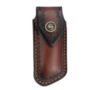 Funda de Cuchillo de Bolsillo de 5,1'' / 5,4'', Funda de Cuchillo de Cuero portátil con cinturón, diseño de Orificio para Colgar para Camping, Caza, exploración de la Jungla