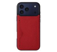 Funda De Cuero Auténtico para iPhone 17/17 Pro/17 Air/17 Pro MAX, Funda Clásica De Estilo Ejecutivo con Ranura para Tarjetas, Funda Protectora Delgada.,17pro,Red