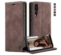 Funda de cuero cómoda para Huawei P20 Pro Caseme 013 Series, versión con tarjeta enchufable, color marrón