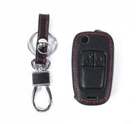 Funda de cuero de 2 botones para Opel para Astra J para Corsa D para Zafira Adam, cubierta protectora de control remoto de coche, ayuda a prevenir arañazos en las llaves, diseño de aleación de zinc