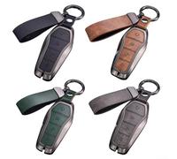 Funda de cuero de aleación de zinc para llave de coche BYD Song Qin Han EV y para Tang, ofrece una protección robusta para llave inteligente con acceso completo al botón y conector (verde)
