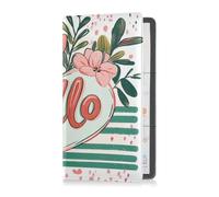 Funda de cuero de alta calidad para tarjetas de registro y seguro, para hombres y mujeres, para cualquier coche, camión, motocicleta, remolque o barco, día de San Valentín, flores, amor hola, Flores