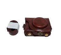 Funda de Cuero de la Caja de la PU de la PU Protectora para Canon PowerShot G9X, Marca de Mark II de G9 X Mark II con la Correa de la Correa del Cuello de Hombro Brown Oscuro