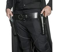 Funda de Cuero Doble para Pistola, Funda para cinturón de revólver Retro Medieval, Funda Retro para Pistola, Bolsa de revólver de Vaquero Occidental para Cosplay (Negro)