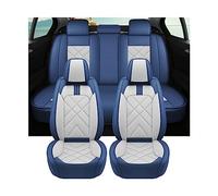 Funda de cuero for asiento de automóvil compatible con Skoda Octavia Tour Chevrolet Cobalt Kia Spectra, accesorios for automóvil, juego completo for interior(Front seat blue and white)