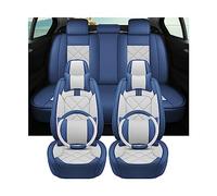 Funda de cuero for asiento de automóvil compatible con Skoda Octavia Tour Chevrolet Cobalt Kia Spectra, accesorios for automóvil, juego completo for interior(Front seat blue and white 1)