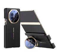 Funda de Cuero for Huawei Mate XT XTS Ultimate Case con Carga inalámbrica integrada, protección de bisagra for Lente, Soporte Invisible, Cubierta Suave(Negro)