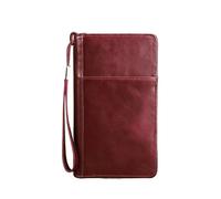 Funda de cuero for pasaporte familiar, bolso mano viaje, tarjetero, accesorios, estuche for documentos, funda for Para Documentos(Red)