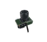 Funda de Cuero Genuino Hecho a Mano con Media cámara para FUJIFILM X-E4 XE4 de Color Verde