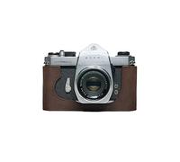 Funda de Cuero Genuino Hecho a Mano con Media cámara para Pentax SP SPF Color marrón Oscuro