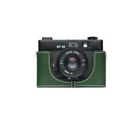 Funda de Cuero Genuino Hecho a Mano con Media cámara para Rollei XF35 Voigtlander VF135 de Color Verde