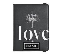 Funda de cuero impermeable para pasaporte, accesorios de viaje, corona, espinas, amor, diseño