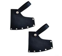 Funda de cuero marrón para cabeza de hacha, protector con broches seguros, bolsa de herramientas de cuero vacuno resistente para acampar al aire libre y actividades de carpintería, 16,5 cm (negro)