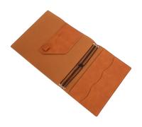 Funda de Cuero Marrón para Cuaderno A5 con Bolsillos y Cierre Flexible | PU, Estructura Rígida Tríptica, Portabolígrafos y Ranuras para Tarjetas, Adecuado para Diario y Viajes