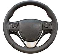 Funda de Cuero Negro para Volante de Coche, para Toyota RAV4 2013-2018 Toyota Corolla 2014-2017 Auris 2013-2016, línea Gris