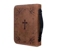 Funda de cuero para Biblia, Biblia vintage, fundas para la Biblia para mujeres y hombres, funda de transporte de libros resistente al agua con asa de cremallera, accesorios de la Biblia, regalos para