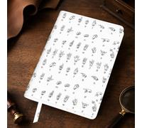 Funda de cuero para diario de lenguaje de señas, tamaño A5, recargable, de piel auténtica, para cuaderno