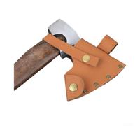 Funda de cuero para hacha de primera calidad con remaches reforzados para hachas de camping y hachas de batalla rusas, cubierta protectora marrón, 8 x 6,5 cm (estilo F)